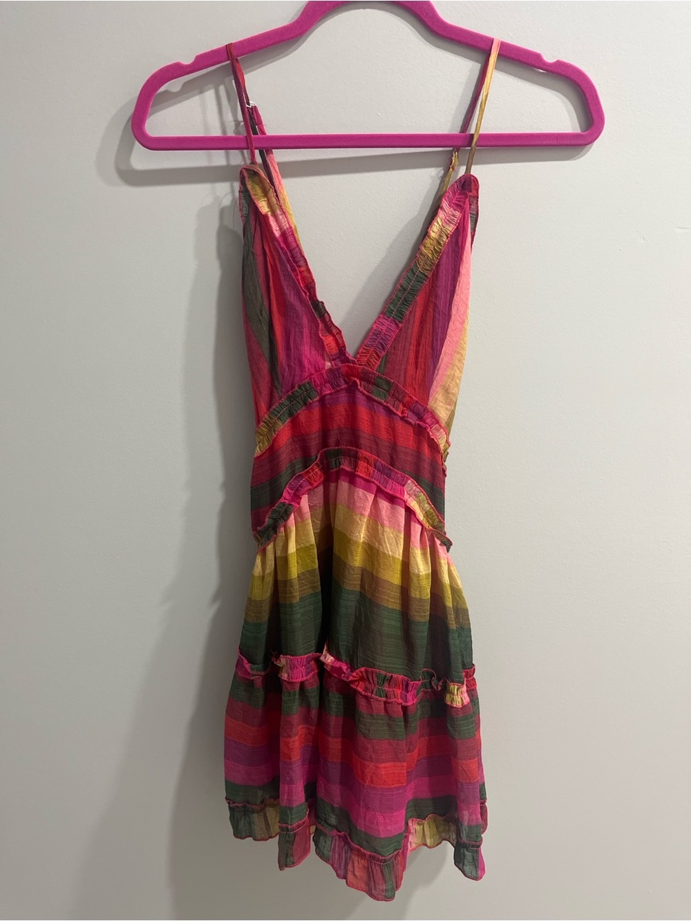 Women’s Stripe babydoll dress Pink Multi